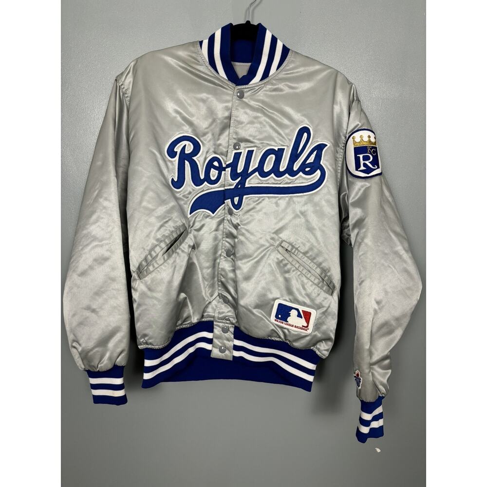 Vintage Kansas City Royals Felco Bomber Jacket Ultra-Rare 1990’s Silver Large KC